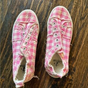 Corkys Pink Plaid Sneakers